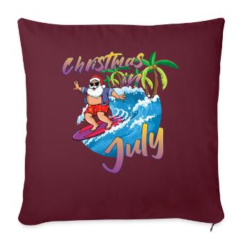 Island Beach Christmas Surfing Santa Summer 2022 - Sofakissenbezug 45 x 45 cm - Burgunderrot - Vorne