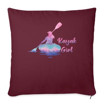 Bateau de plaisance Kayak Fille Pontoon Lake Été 2022 - Housse de coussin décorative 45 x 45 cm - bordeaux - Devant