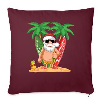 Island Beach Christmas Santa Drinking Summer 2022 - Sofakissenbezug 45 x 45 cm - Burgunderrot - Vorne