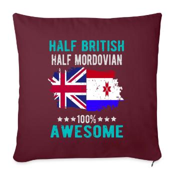 Moitié britannique Moitié Mordwinen - Housse de coussin décorative 45 x 45 cm - bordeaux - Devant