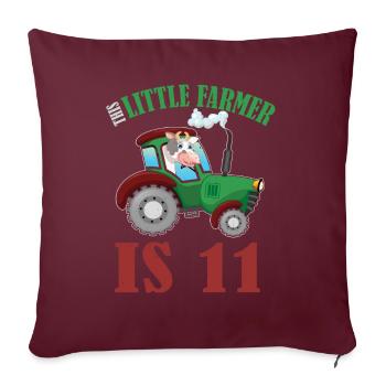 Birth Born Age 11 Years Old Farmer Cow Tractor - Sofakissenbezug 45 x 45 cm - Burgunderrot - Vorne