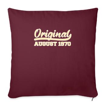 52ème anniversaire Août né 1970 Idée cadeau - Housse de coussin décorative 45 x 45 cm - bordeaux - Devant