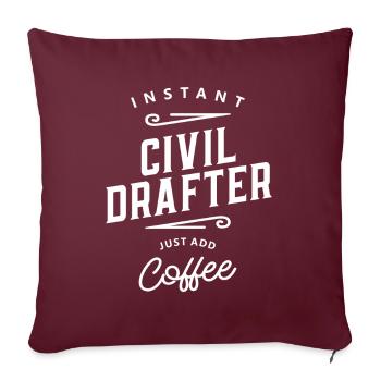 Civil Drafter Drôle De Titre d’Emploi Profession - Housse de coussin décorative 45 x 45 cm - bordeaux - Devant