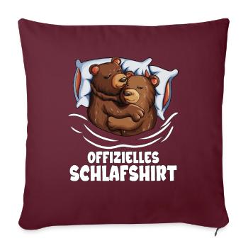 Offizielles Schlafshirt Bärchen Paar Bären Babybär - Sofakissenbezug 45 x 45 cm - Burgunderrot - Vorne
