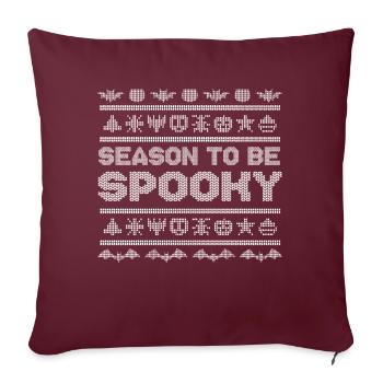 Motif de point Créatures drôles Spooky Halloween - Housse de coussin décorative 45 x 45 cm - bordeaux - Devant