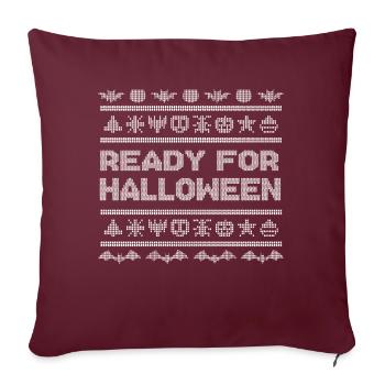 Motif de point Créatures drôles prêtes Halloween - Housse de coussin décorative 45 x 45 cm - bordeaux - Devant