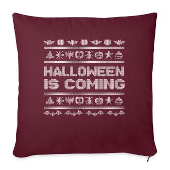 Motif de point Créatures drôles à venir Halloween - Housse de coussin décorative 45 x 45 cm - bordeaux - Devant