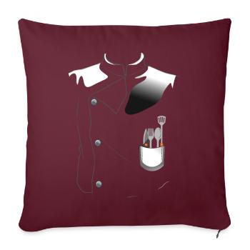 Drôle de costume de chef cuisinier pour Halloween - Housse de coussin décorative 45 x 45 cm - bordeaux - Devant