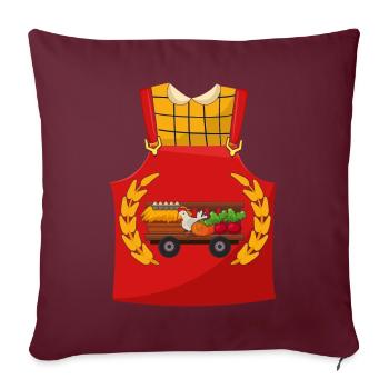 Drôle de costume de fermier pour Halloween - Housse de coussin décorative 45 x 45 cm - bordeaux - Devant