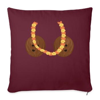 Drôle de costume de noix de hawaïenne pour Halloween - Housse de coussin décorative 45 x 45 cm - bordeaux - Devant