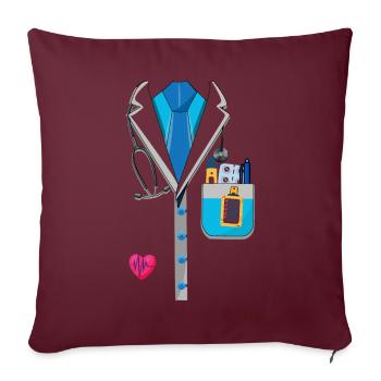 Drôle de costume d’hôpital de docteur pour Halloween - Housse de coussin décorative 45 x 45 cm - bordeaux - Devant