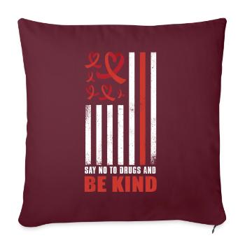 Red Flag Ribbon Heart Week In October Kind Red - Sofakissenbezug 45 x 45 cm - Burgunderrot - Vorne