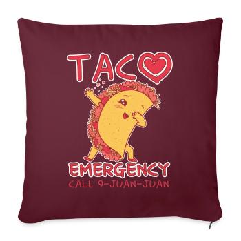 Mignon Kawaii Heart Dab Dabbing Taco Call - Housse de coussin décorative 45 x 45 cm - bordeaux - Devant
