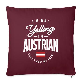 Je ne crie pas Je suis autrichien drôle Fierté autrichienne - Housse de coussin décorative 45 x 45 cm - bordeaux - Devant