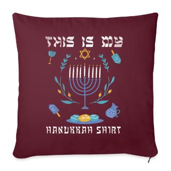 Juif de Noël juif Cet ornement de Hanoukka - Housse de coussin décorative 45 x 45 cm - bordeaux - Devant