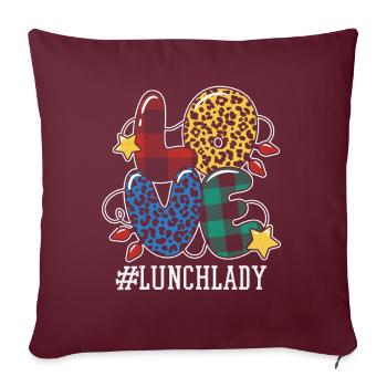 Pattern Lunch Cafétéria Lady Love Christmas - Housse de coussin décorative 45 x 45 cm - bordeaux - Devant