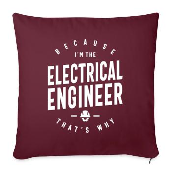 Titre du poste d’ingénieur électricien Profession - Housse de coussin décorative 45 x 45 cm - bordeaux - Devant