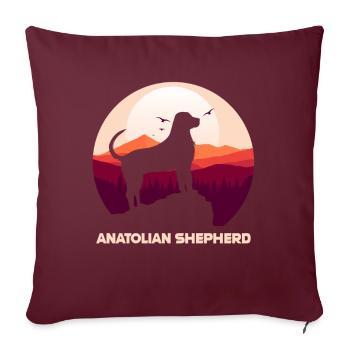 Chien de berger d’Anatolie - Housse de coussin décorative 45 x 45 cm - bordeaux - Devant