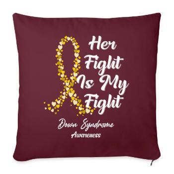 Son combat est mon combat dans cette famille que nous combattons - Housse de coussin décorative 45 x 45 cm - bordeaux - Devant