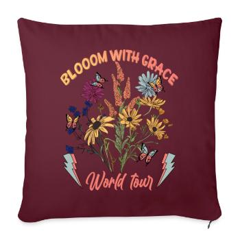Fleurissez là où vous êtes planté - Housse de coussin décorative 45 x 45 cm - bordeaux - Devant
