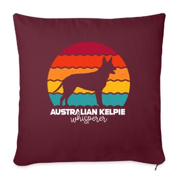 Kelpie australien - Housse de coussin décorative 45 x 45 cm - bordeaux - Devant
