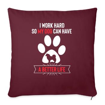 Cadeau de berger australien - Housse de coussin décorative 45 x 45 cm - bordeaux - Devant