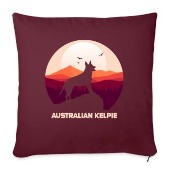 Kelpie australien - Housse de coussin décorative 45 x 45 cm - bordeaux - Devant