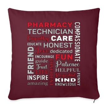 Technicien en pharmacie Tech Pharmacien Quota de pharmaciens - Housse de coussin décorative 45 x 45 cm - bordeaux - Devant