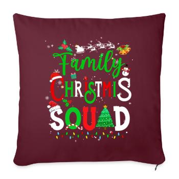 Équipe familiale de Noël Équipe du Père Noël - Housse de coussin décorative 45 x 45 cm - bordeaux - Devant