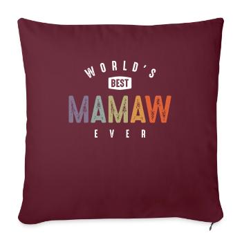 La meilleure maman du monde - Grand-mère maman - Housse de coussin décorative 45 x 45 cm - bordeaux - Devant