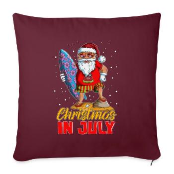 Surfeur Noël en vacances Tenue de plage Loisirs - Housse de coussin décorative 45 x 45 cm - bordeaux - Devant