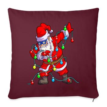 Christmas Lights Dabbing Santa - Sofakissenbezug 45 x 45 cm - Burgunderrot - Vorne