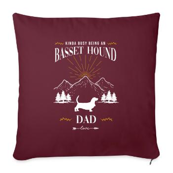 Basset Hound - Housse de coussin décorative 45 x 45 cm - bordeaux - Devant