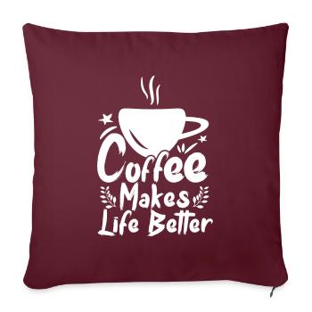 Lustiger Kaffeespruch für Kaffeetrinker - Sofakissenbezug 45 x 45 cm - Burgunderrot - Vorne