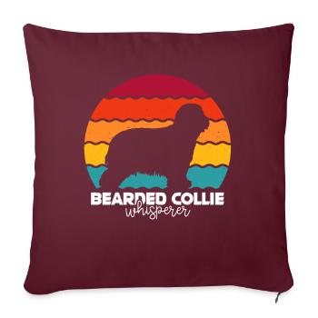 Bearded Collie - Sofakissenbezug 45 x 45 cm - Burgunderrot - Vorne