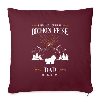 Bichon Frise - Housse de coussin décorative 45 x 45 cm - bordeaux - Devant