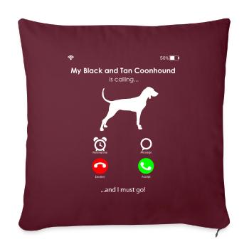 Black and Tan Coonhound - Sofakissenbezug 45 x 45 cm - Burgunderrot - Vorne