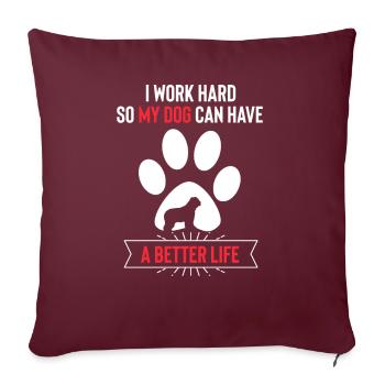 Briard - Berger de Brie - Briarden - Housse de coussin décorative 45 x 45 cm - bordeaux - Devant