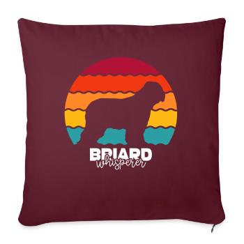 Briard - Berger de Brie - Briarden - Housse de coussin décorative 45 x 45 cm - bordeaux - Devant