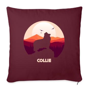 Collie - Sofakissenbezug 45 x 45 cm - Burgunderrot - Vorne