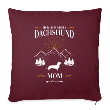 Teckel - Housse de coussin décorative 45 x 45 cm - bordeaux - Devant