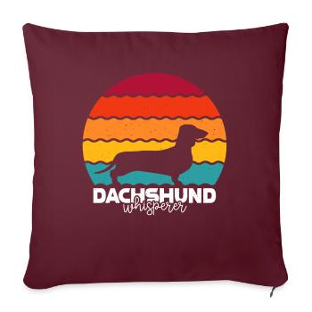 Teckel - Housse de coussin décorative 45 x 45 cm - bordeaux - Devant