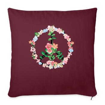 Peace Love Hippie Kostüm Tie Dye 60er 70er Jahre - Sofakissenbezug 45 x 45 cm - Burgunderrot - Vorne