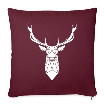 Hirsch Geometry T-Shirt - Polygon Art Deer - Orig - Housse de coussin décorative 45 x 45 cm - bordeaux - Devant