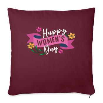 Journée internationale de la femme Bonne Journée de la femme - Housse de coussin décorative 45 x 45 cm - bordeaux - Devant