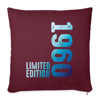 Depuis 1960 Année 1960 Rétro Vintage 1960 Naissance - Housse de coussin décorative 45 x 45 cm - bordeaux - Devant