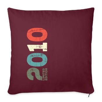 Depuis 2010 Année 2010 Rétro 2010 Millésime 2010 - Housse de coussin décorative 45 x 45 cm - bordeaux - Devant