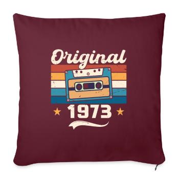 Born Gift Original 1973 Gift Idea 1973 - Housse de coussin décorative 45 x 45 cm - bordeaux - Devant