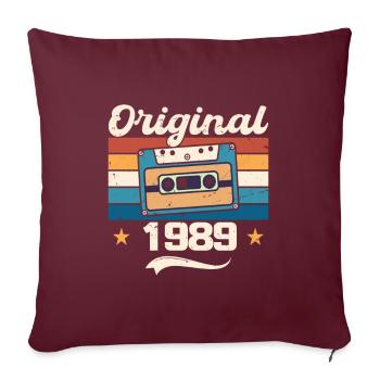 Born Gift Original 1989 Gift Idea 1989 - Housse de coussin décorative 45 x 45 cm - bordeaux - Devant