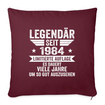 Legendär seit 1984 Limitierte Auflage 1984 - Sofakissenbezug 45 x 45 cm - Burgunderrot - Vorne